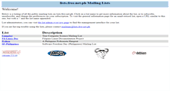 Desktop Screenshot of lists.free.net.ph